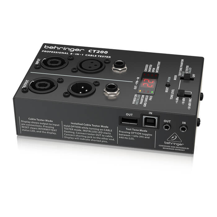 Behringer CT200 Microprocessor-Controlled 8-in-1 Cable Tester - Image 2