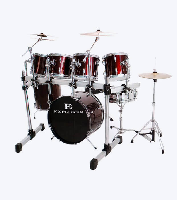 Explorer JBP 102 7-Piece Drum Set – Wine Red Finish - Image 1